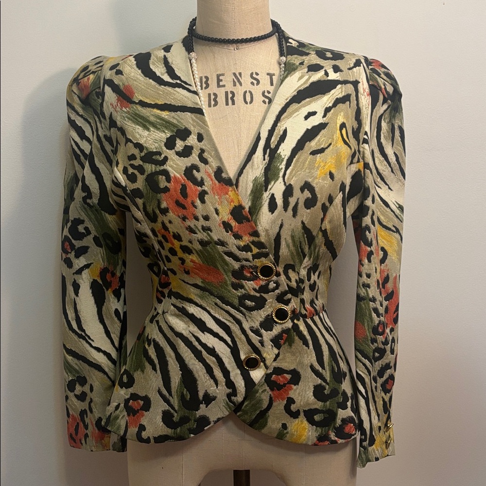 Vintage Animal Print Blazer - XS